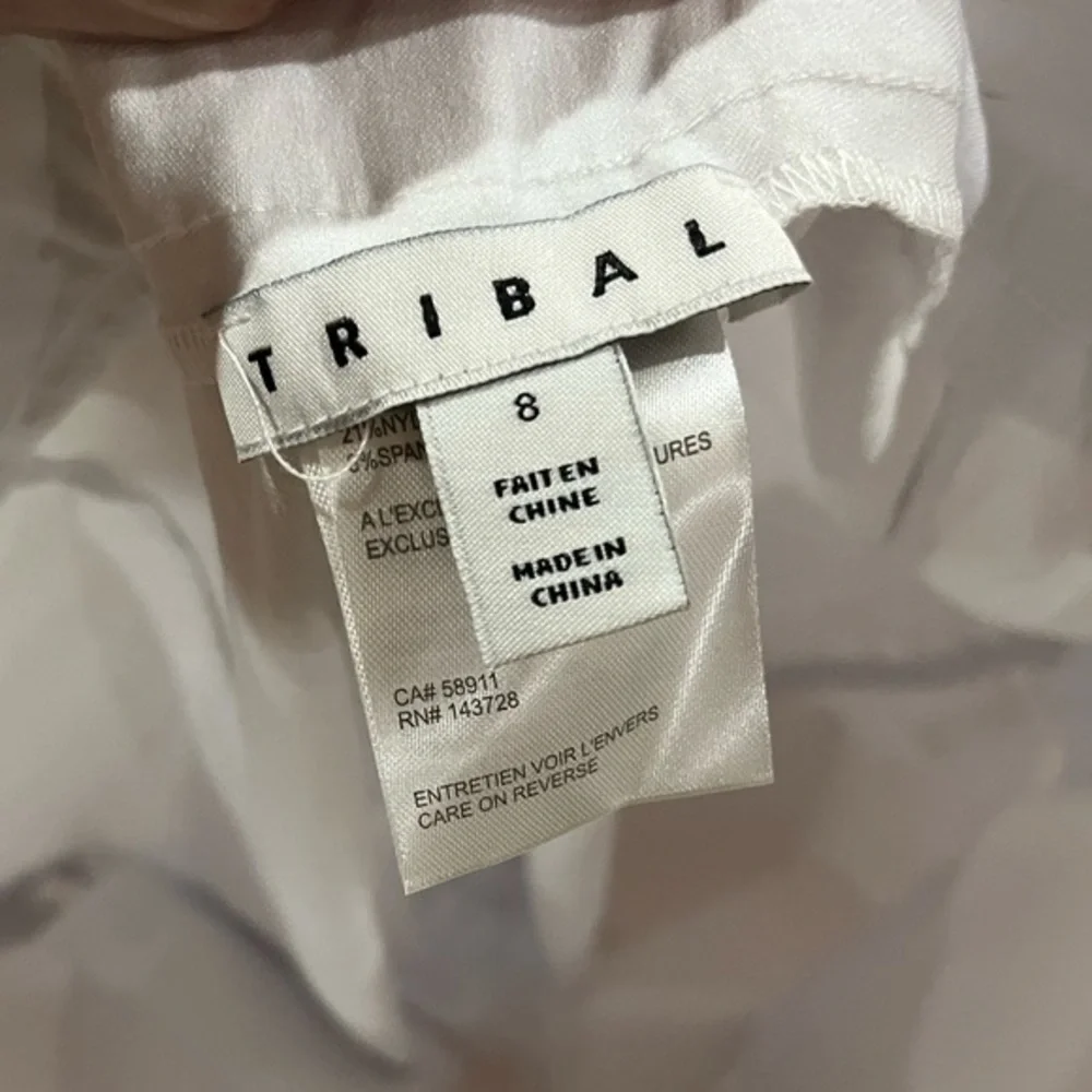 New Tribal Pull on Women's White Shorts Soft Stretchy Comfort Lightweight